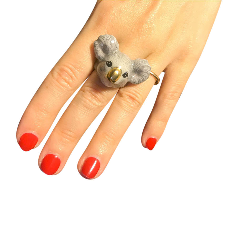 BAGUE KOALA ÉMAILLÉE -BAGUE ANIMAL - MY LITTLE VENDOME