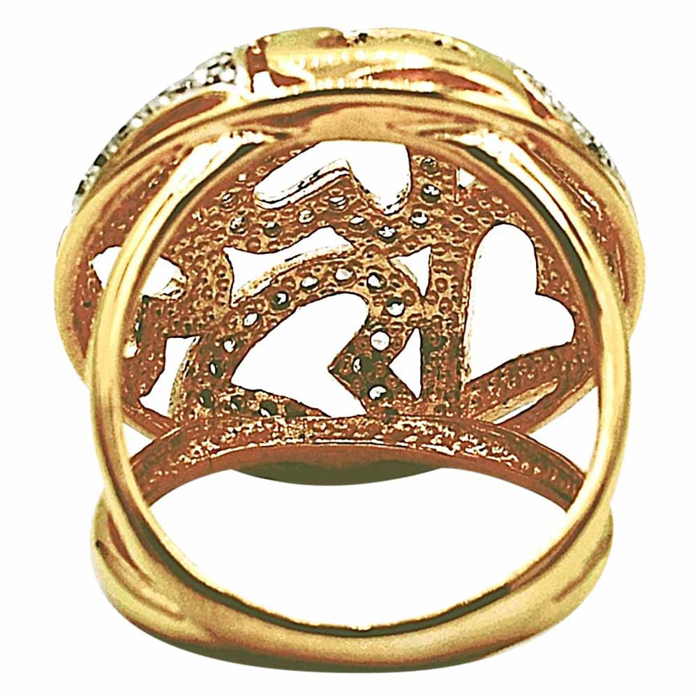 BAGUE AJOURÉE SEPT CŒURS VERMEIL ET CRISTAUX NATURELS - MY LITTLE VENDOME