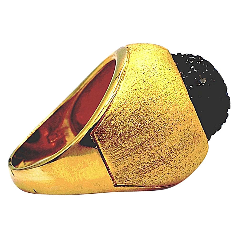 BAGUE JONC PARISIEN PAVAGE ET MONTURE VERMEIL BROSSÉE - MY LITTLE VENDOME