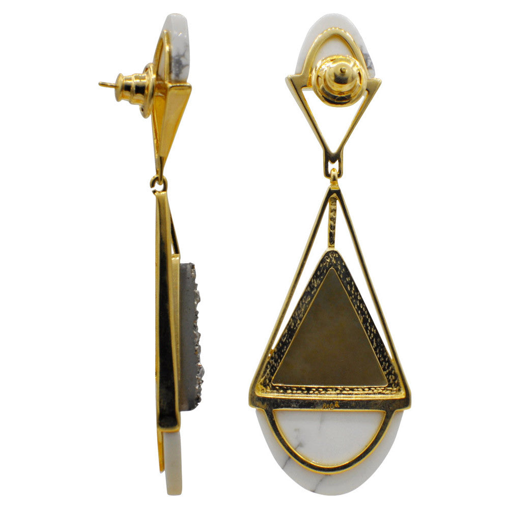 BOUCLE D'OREILLE HOWLITE & BOIS - MY LITTLE VENDOME