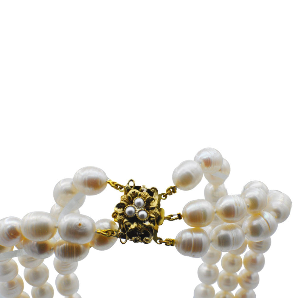 COLLIER DE PERLES NATURELLES  & PIERRES SEMI PRÉCIEUSES DE STYLE ART DÉCO - MY LITTLE VENDOME