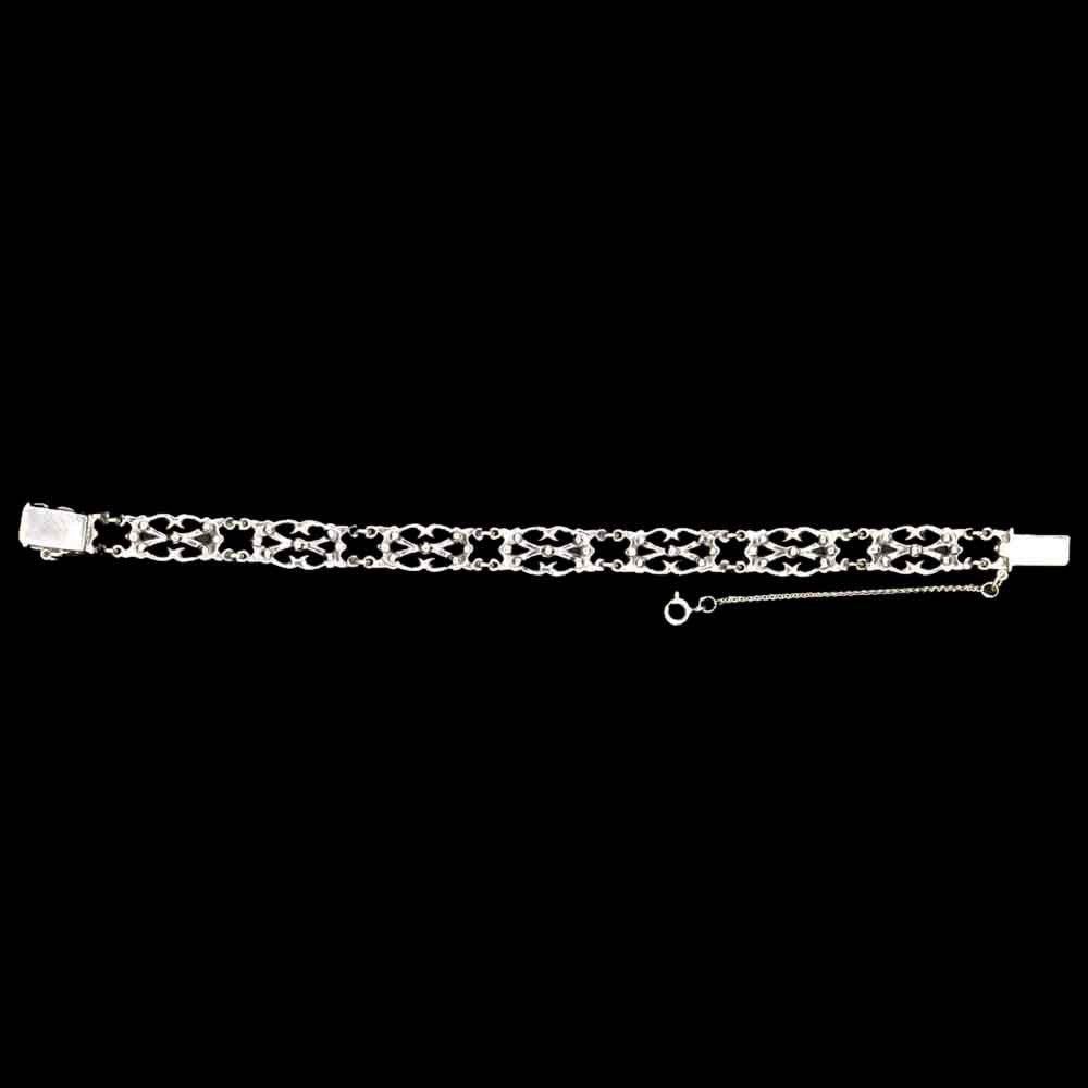 BRACELET CHAINE ART DÉCO EN ARGENT 925 ET PIERRES NATURELLES SEMI PRÉCIEUSES - MY LITTLE VENDOME