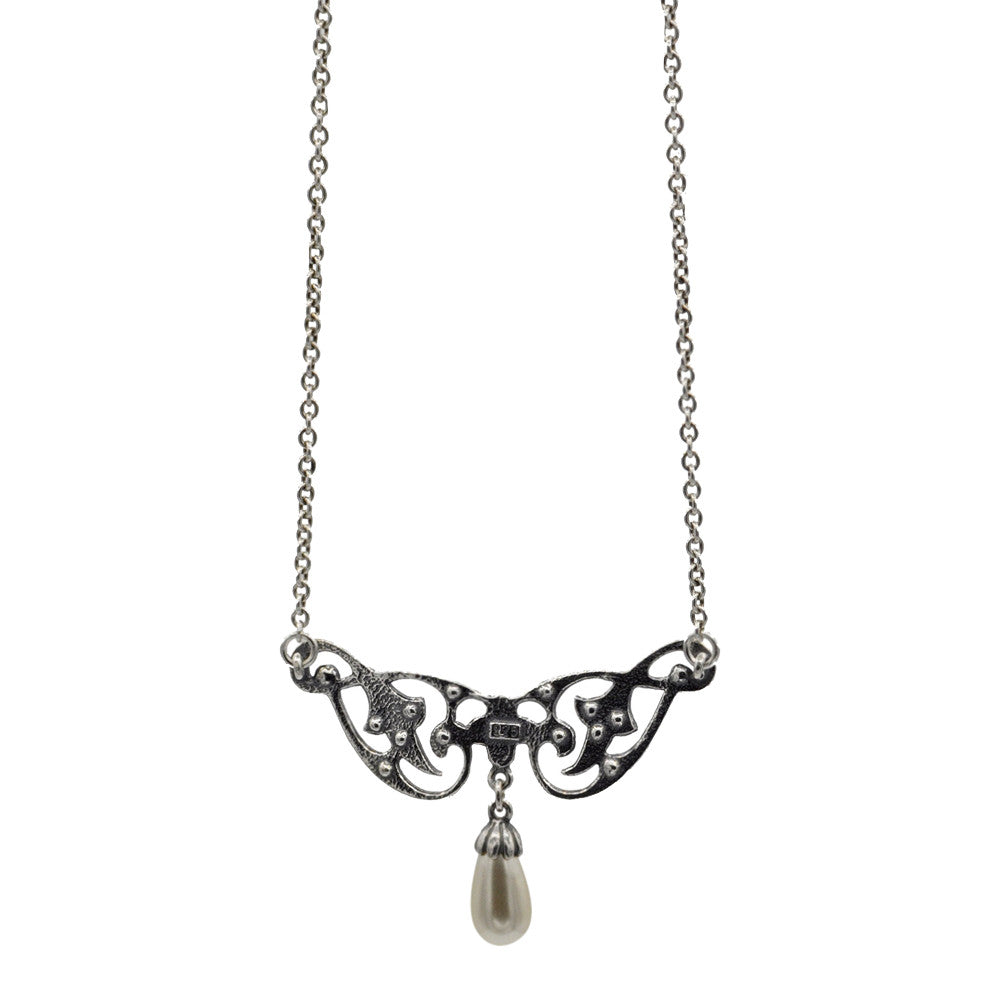 COLLIER ART DÉCO EN ARGENT 925, PERLE NATURELLE ET PIERRES SEMI PRÉCIEUSES - MY LITTLE VENDOME