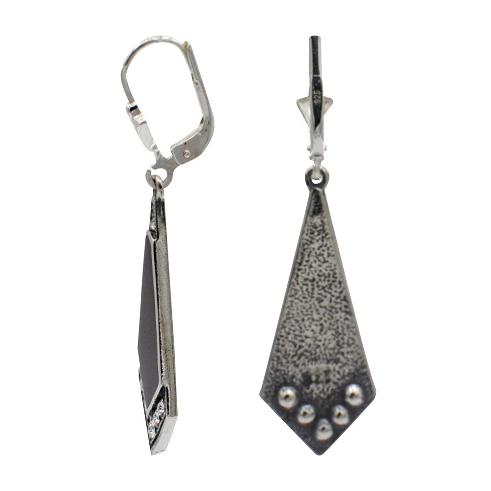 BOUCLE D'OREILLE ART DÉCO EN ARGENT 925 ET PIERRES SEMI PRÉCIEUSES - MY LITTLE VENDOME