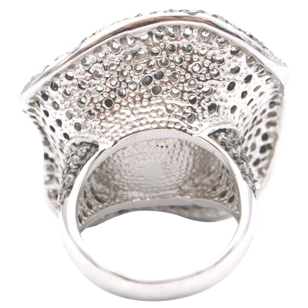 BAGUE FLEUR PERLE GRISE & CRISTAUX NATURELS - MY LITTLE VENDOME