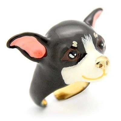 CHIHUAHUA BAGUE CHIEN ÉMAILLÉE A LA MAIN - MY LITTLE VENDOME