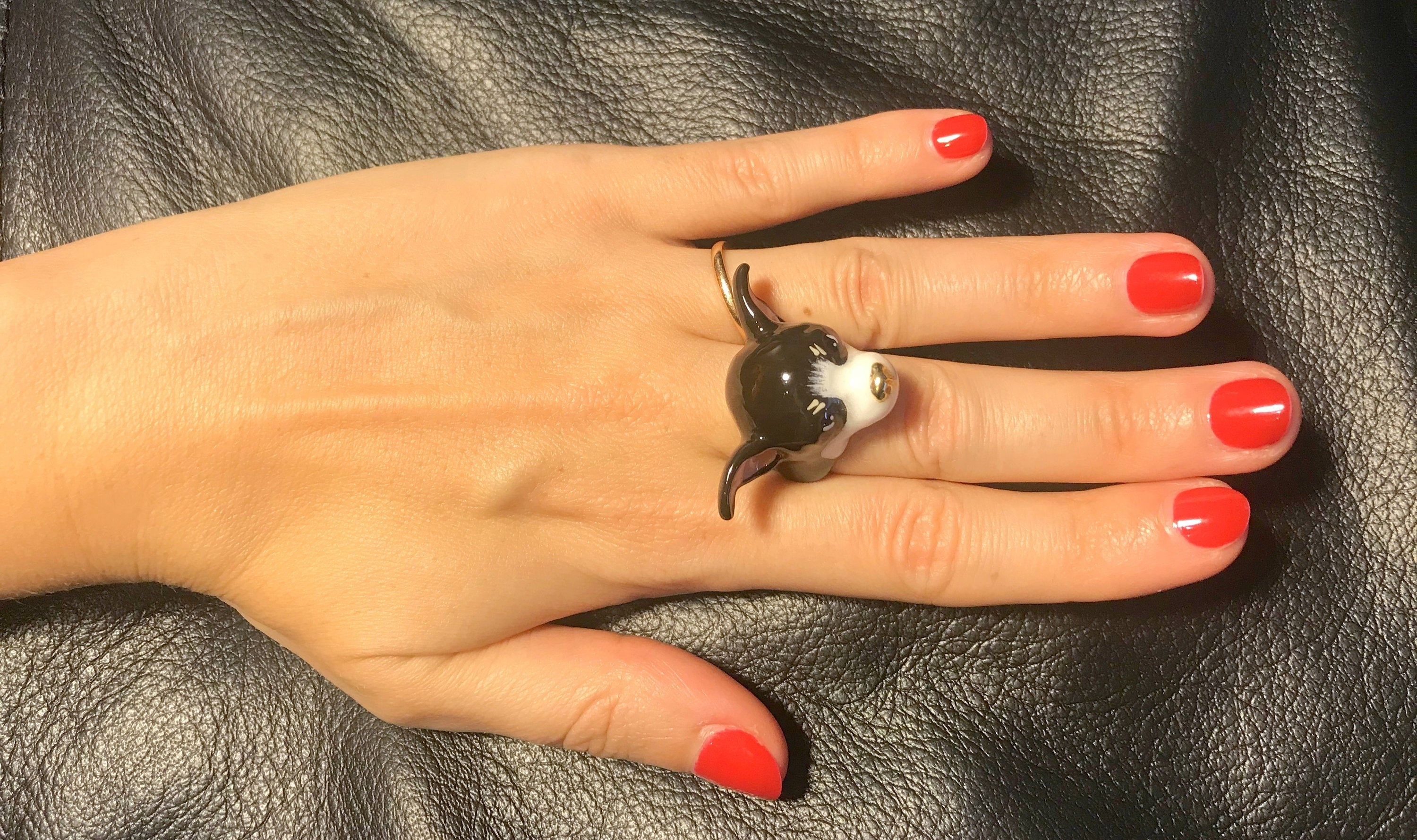 CHIHUAHUA BAGUE CHIEN ÉMAILLÉE A LA MAIN - MY LITTLE VENDOME