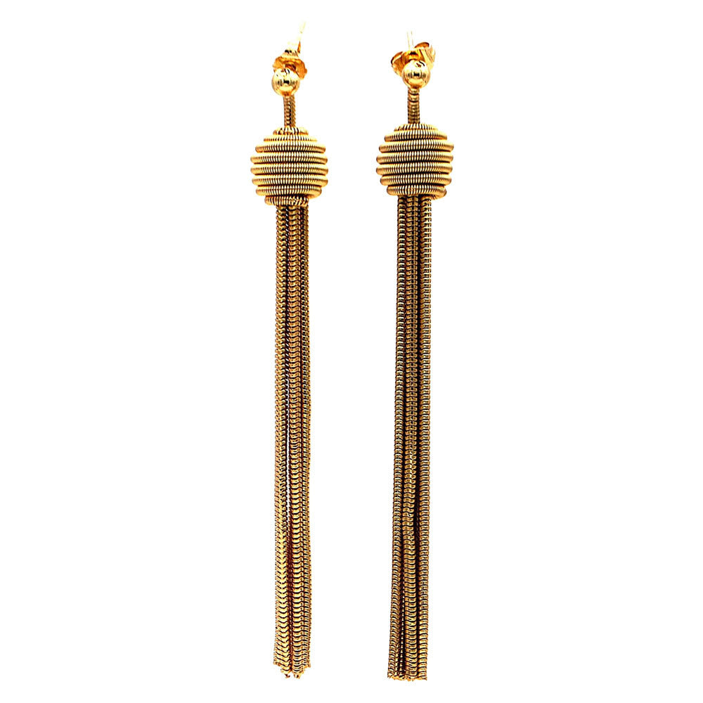 POMPOM ART DECO BOUCLES D'OREILLES POMPON BOUCLE OREILLE ART DECO, BOUCLES D'OREILLES OR ROSE VENITIEN 14 CARATS - MY LITTLE VENDOME