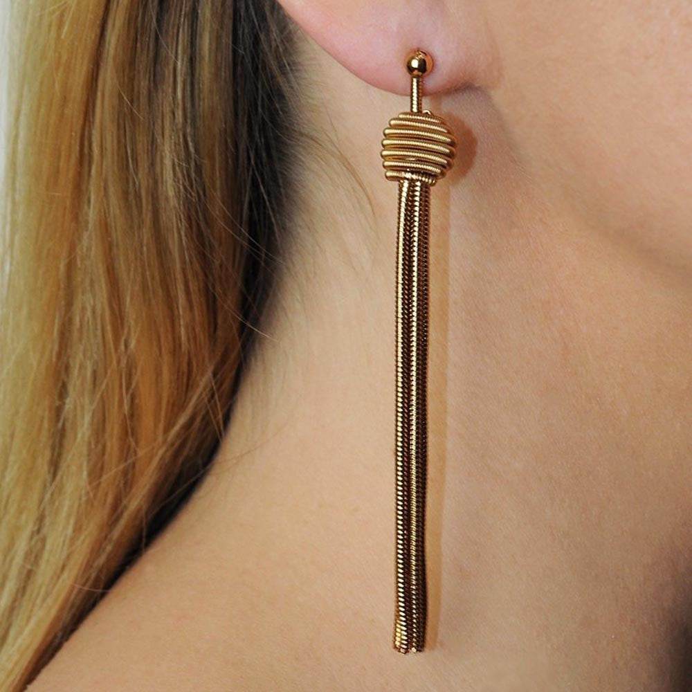 POMPOM ART DECO BOUCLES D'OREILLES POMPON BOUCLE OREILLE ART DECO, BOUCLES D'OREILLES OR ROSE VENITIEN 14 CARATS - MY LITTLE VENDOME