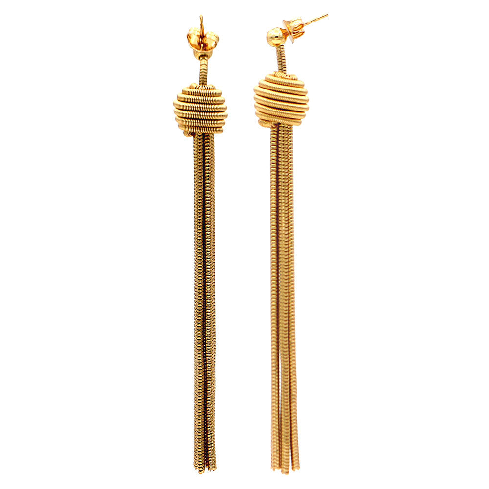 POMPOM ART DECO BOUCLES D'OREILLES POMPON BOUCLE OREILLE ART DECO, BOUCLES D'OREILLES OR ROSE VENITIEN 14 CARATS - MY LITTLE VENDOME