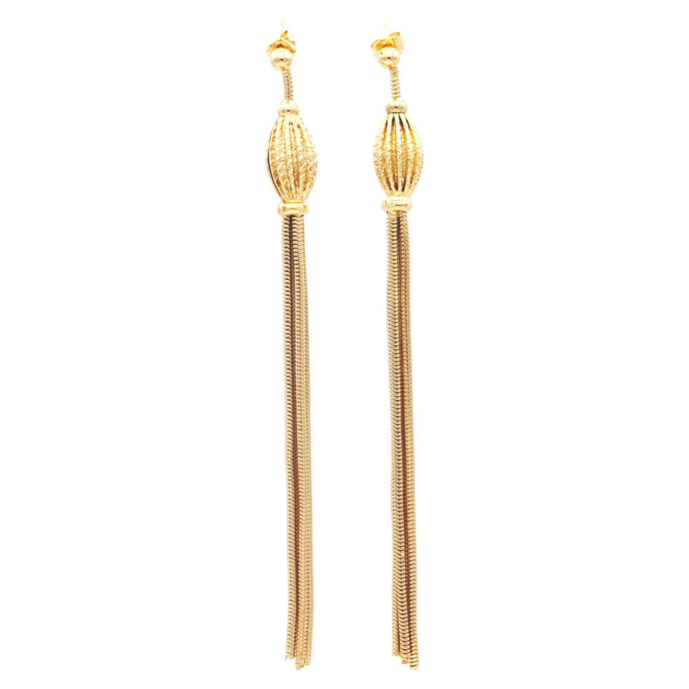 BOUCLES D'OREILLES POMPON, BOUCLE OREILLE ART DECO, BOUCLES D'OREILLES OR ROSE VENITIEN 14 CARATS, POMPOM - MY LITTLE VENDOME