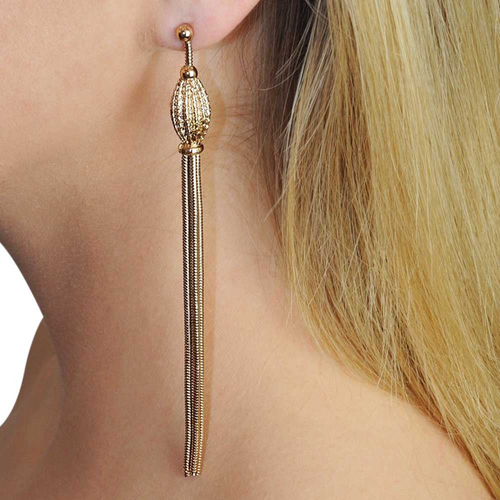 BOUCLES D'OREILLES POMPON, BOUCLE OREILLE ART DECO, BOUCLES D'OREILLES OR ROSE VENITIEN 14 CARATS, POMPOM - MY LITTLE VENDOME