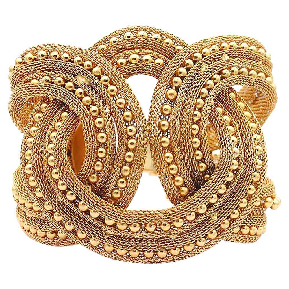 BRACELET MANCHETTE DOREE OR VENITIEN 14 CARATS - MY LITTLE VENDOME