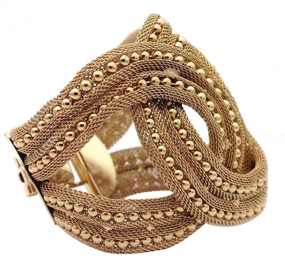 BRACELET MANCHETTE DOREE OR VENITIEN 14 CARATS - MY LITTLE VENDOME