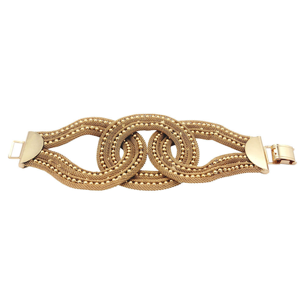 BRACELET MANCHETTE DOREE OR VENITIEN 14 CARATS - MY LITTLE VENDOME