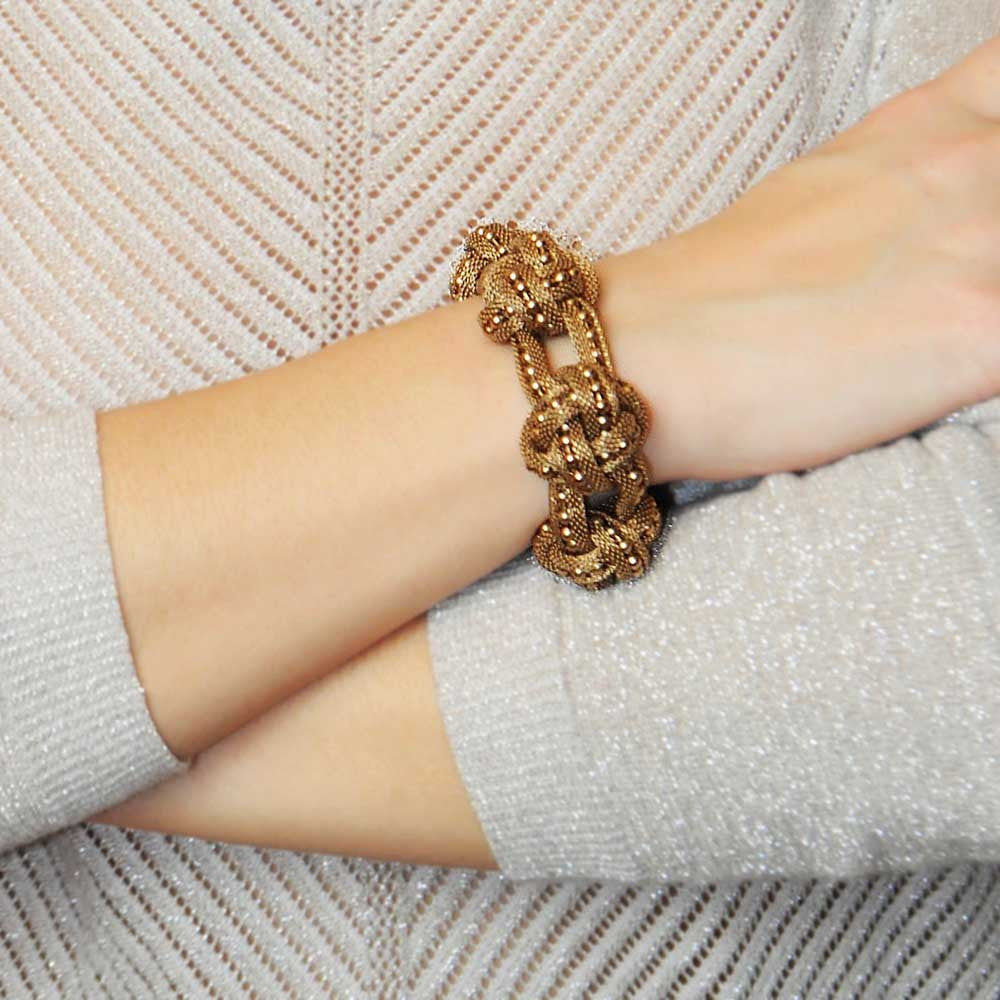 BRACELET CHAINE NOEUD SOUPLE EN OR VENITIEN 14 CARATS - MY LITTLE VENDOME