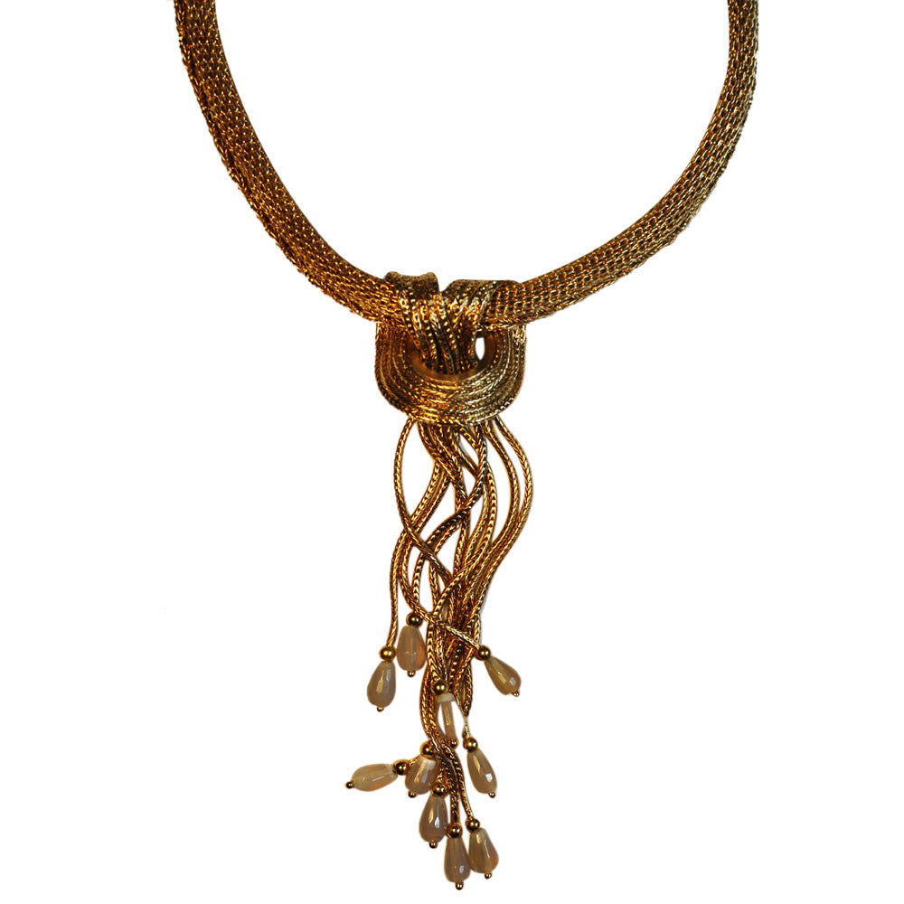 COLLIER RAS DE COU DORE COLLIER POMPON COLLIER OR VENITIEN 14 CARATS COLLIER PIERRE SEMI PRECIEUSE CADEAU FEMME - MY LITTLE VENDOME