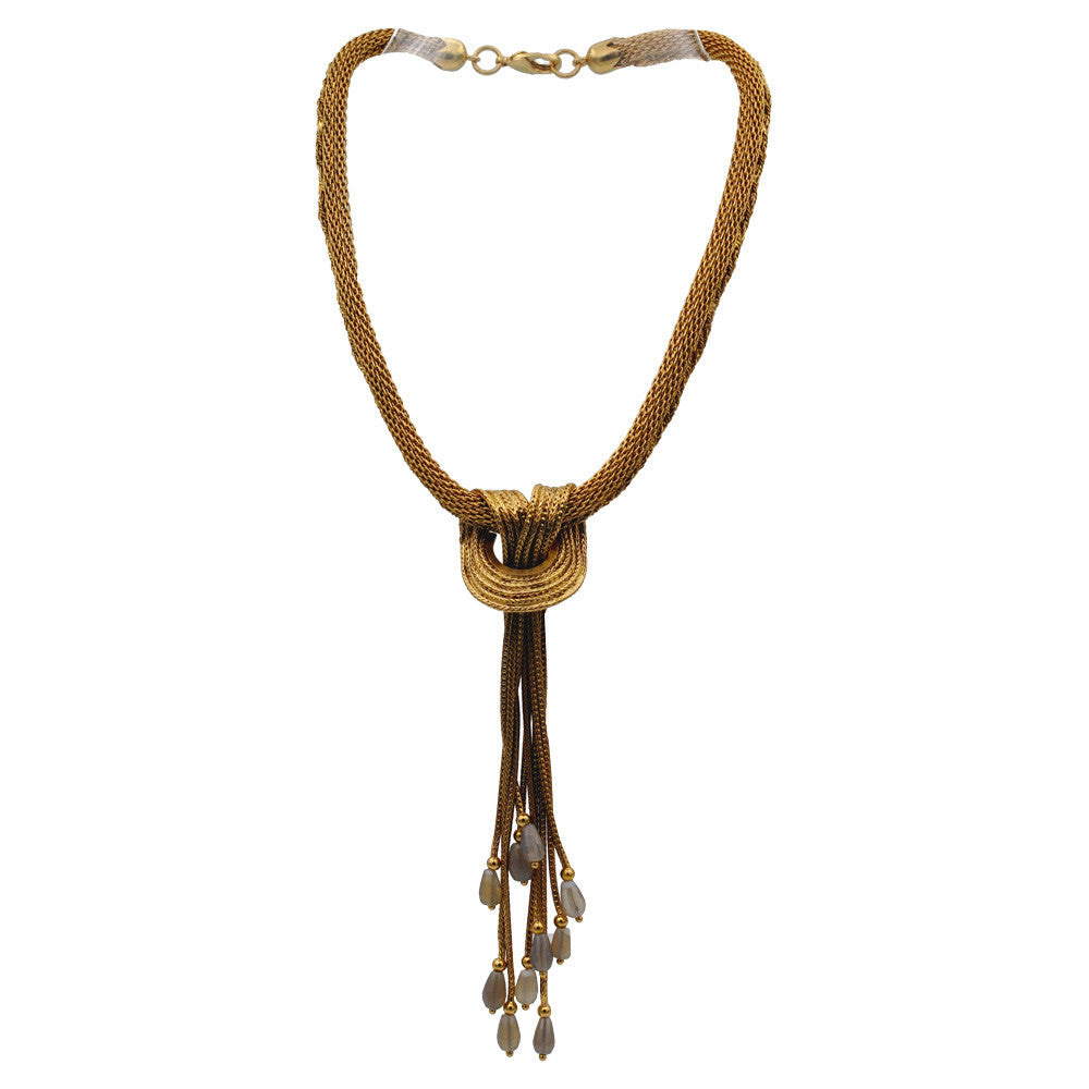 COLLIER RAS DE COU DORE COLLIER POMPON COLLIER OR VENITIEN 14 CARATS COLLIER PIERRE SEMI PRECIEUSE CADEAU FEMME - MY LITTLE VENDOME