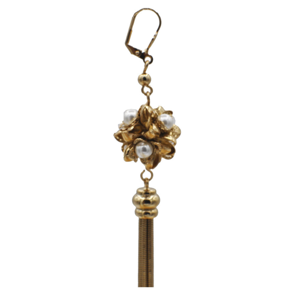 POMPOM ART NOUVEAU BOUCLES D'OREILLES POMPON BOUCLES D'OREILLES OR ROSE VENITIEN 14 CARATS - MY LITTLE VENDOME