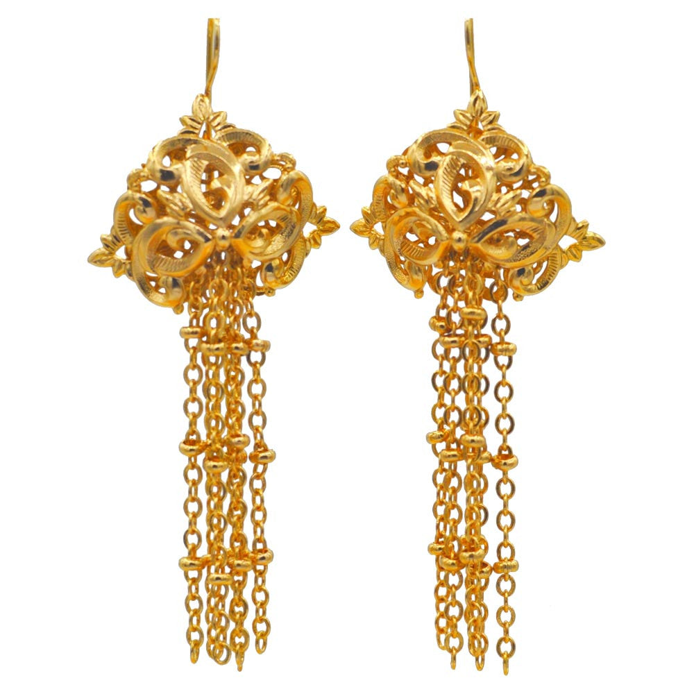 POMPOM ART DECO BOUCLES D'OREILLES POMPON BOUCLE OREILLE ART DECO, BOUCLES D'OREILLES OR ROSE VENITIEN 14 CARATS - MY LITTLE VENDOME