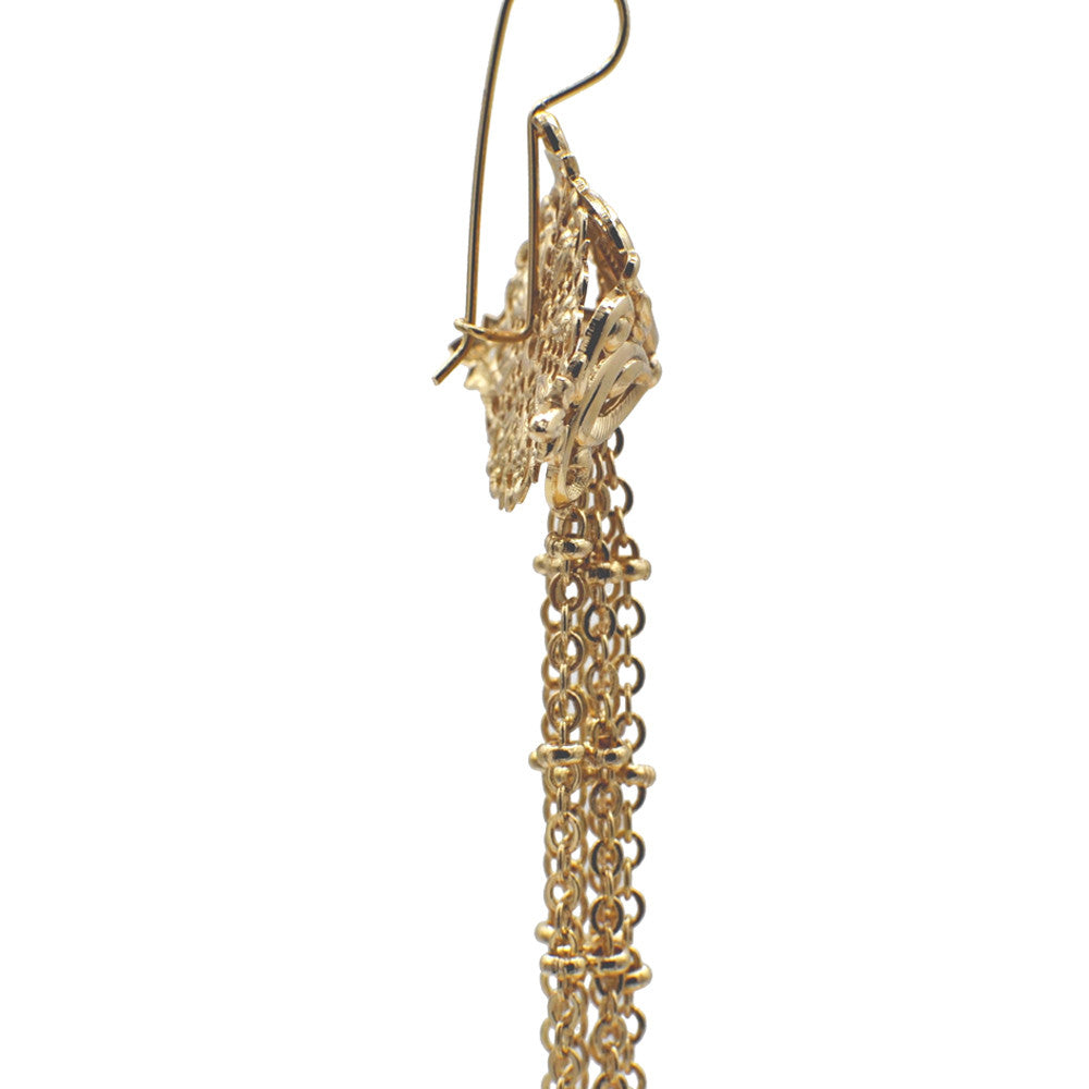 POMPOM ART DECO BOUCLES D'OREILLES POMPON BOUCLE OREILLE ART DECO, BOUCLES D'OREILLES OR ROSE VENITIEN 14 CARATS - MY LITTLE VENDOME