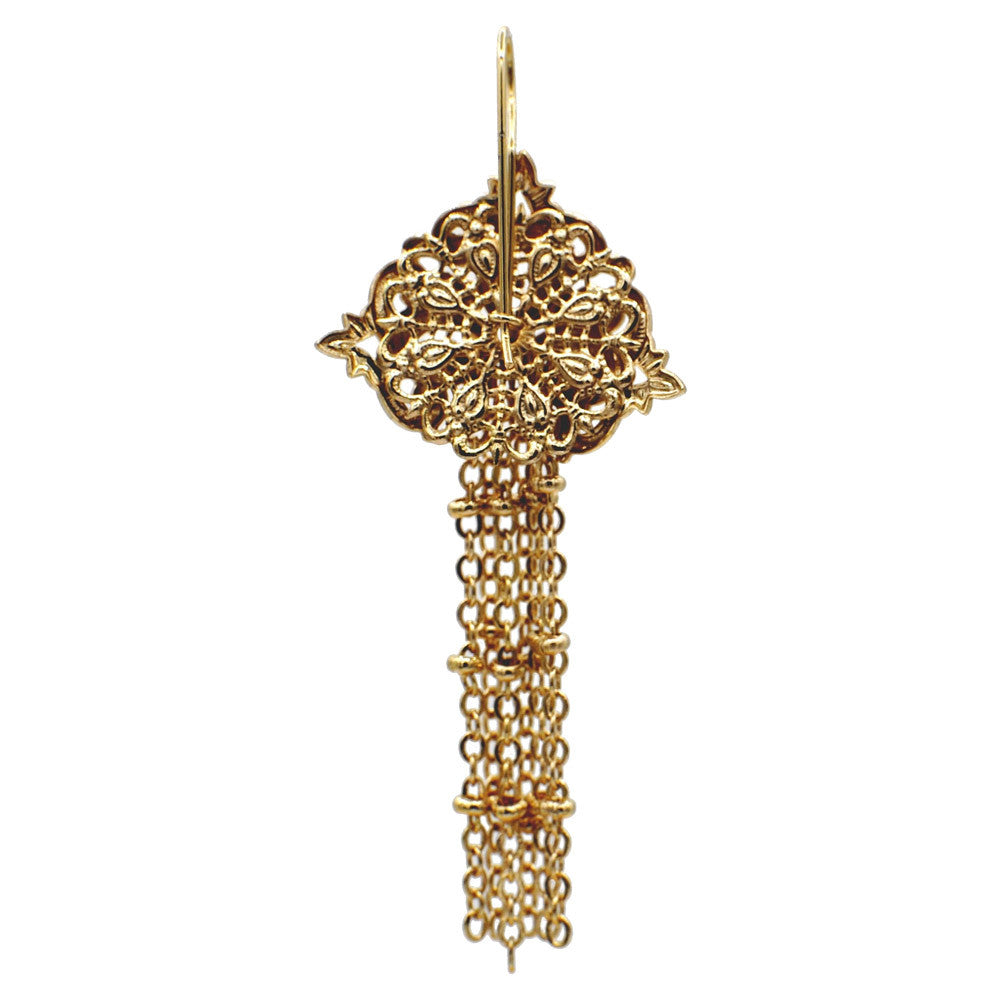 POMPOM ART DECO BOUCLES D'OREILLES POMPON BOUCLE OREILLE ART DECO, BOUCLES D'OREILLES OR ROSE VENITIEN 14 CARATS - MY LITTLE VENDOME