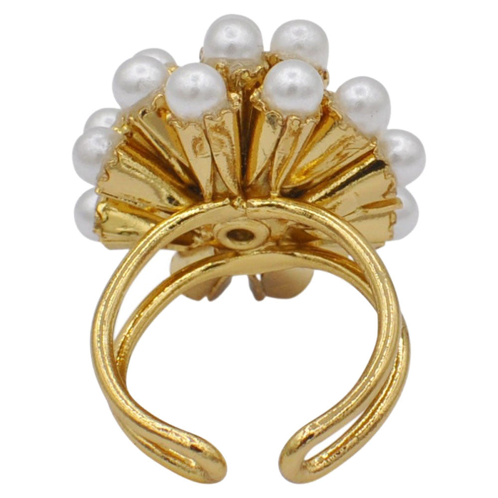 PERLE BAGUE FEMME BAGUE PERLE BAGUE DOREE BAGUE OR ROSE VENITIEN 14 CARATS BAGUE BOHO BIJOU FLEUR BAGUE AJUSTABLE - MY LITTLE VENDOME