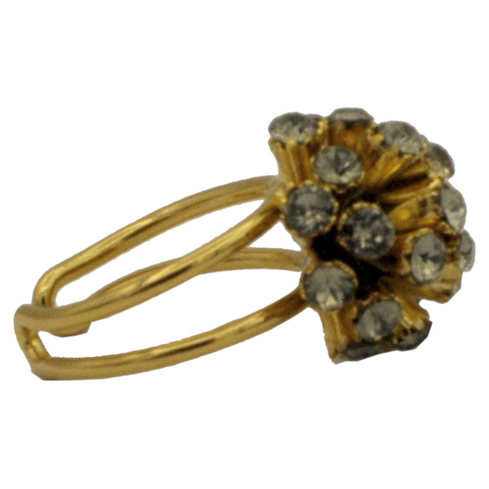 BAGUE DOREE & QUARTZ BAGUE PIERRE SEMI PRECIEUSE BAGUE FEMME BAGUE OR VENITIEN 14 CARATS BIJOU FLEUR BAGUE AJUSTABLE - MY LITTLE VENDOME