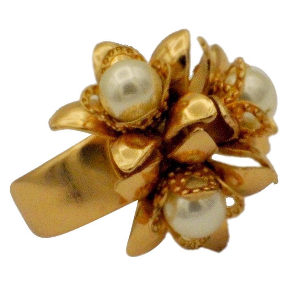 PERLE BAGUE FEMME BAGUE PERLE BAGUE DOREE BAGUE OR ROSE VENITIEN 14 CARATS BAGUE BOHO BIJOU FLEUR BAGUE AJUSTABLE - MY LITTLE VENDOME
