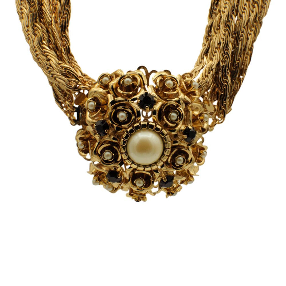 COLLIER PIERRE GRENAT COLLIER PIERRE SEMI PRECIEUSE FLEUR COLLIER PLASTRON COLLIER ART NOUVEAU COLLIER FEMME - MY LITTLE VENDOME