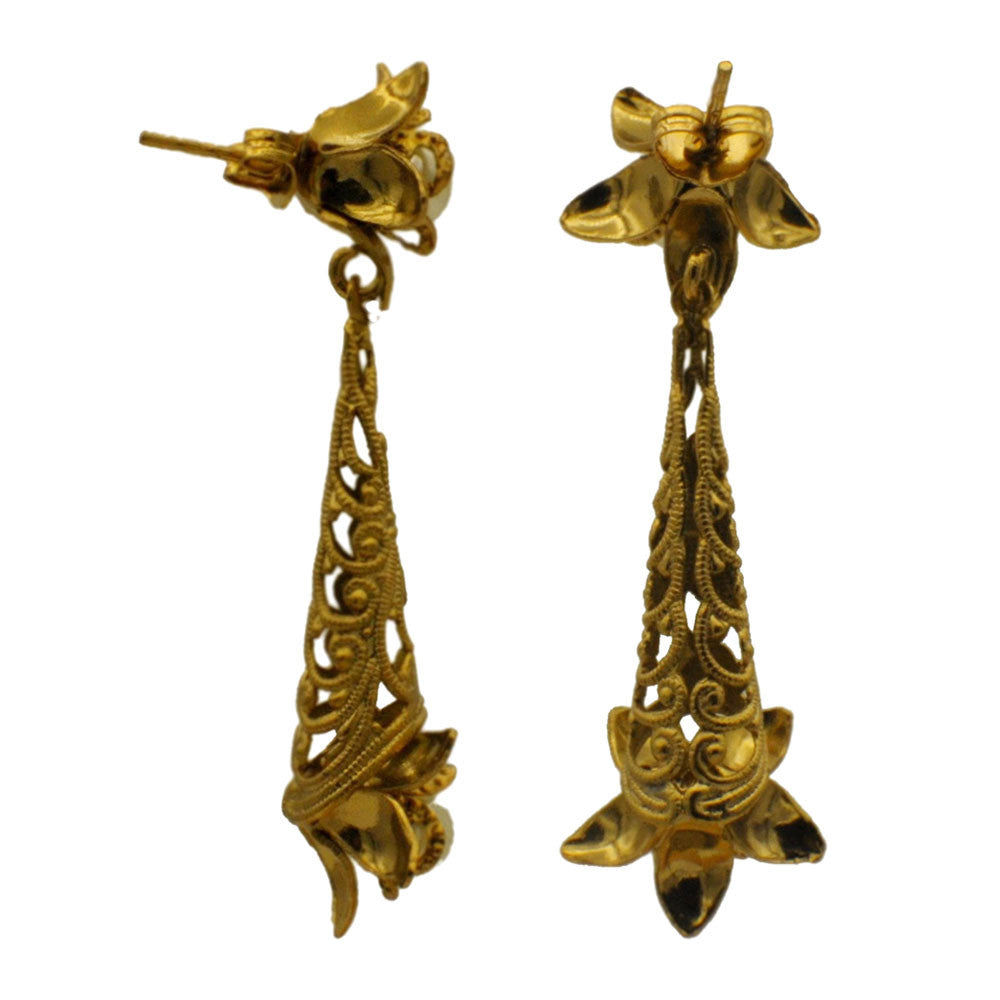 PERLE & FLEUR BOUCLES D'OREILLES FLEUR, BOUCLES D'OREILLES PERLE, BOUCLES D'OREILLES OR ROSE VENITIEN 14 CARATS - MY LITTLE VENDOME