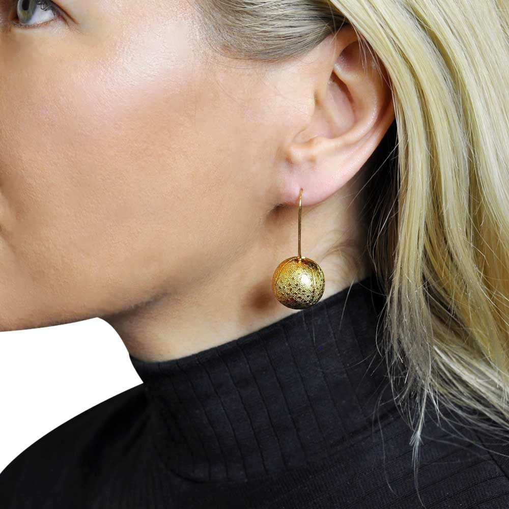 BIJOU GEOMETRIQUE BOULE BOUCLES D'OREILLES BOULE, BOUCLES D'OREILLES OR ROSE VENITIEN 14 CARATS - MY LITTLE VENDOME