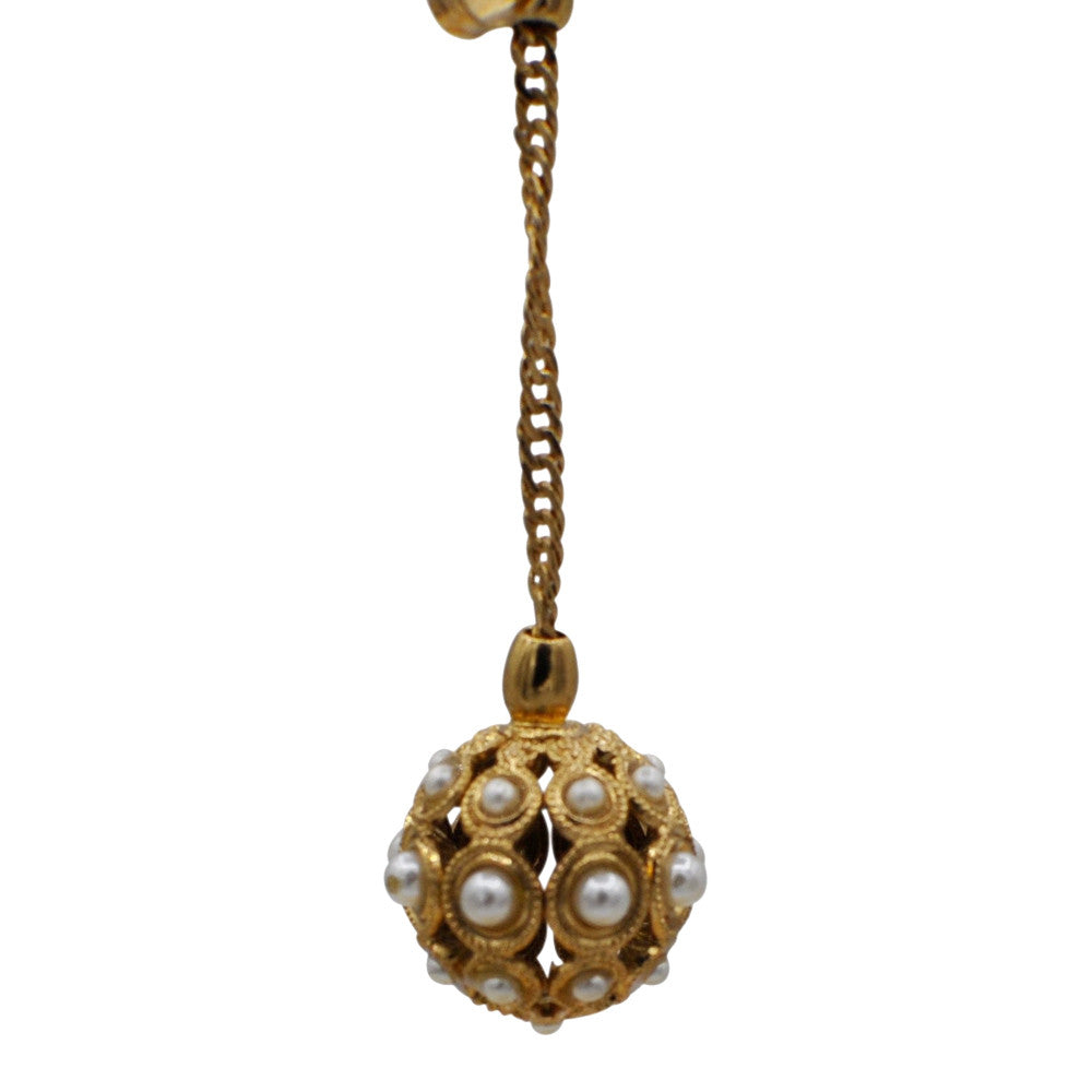 POMPOM & PERLE ART NOUVEAU BOUCLES D'OREILLES PERLE  BOUCLES D'OREILLES POMPON BOUCLES D'OREILLES OR ROSE VENITIEN 14 CARATS - MY LITTLE VENDOME