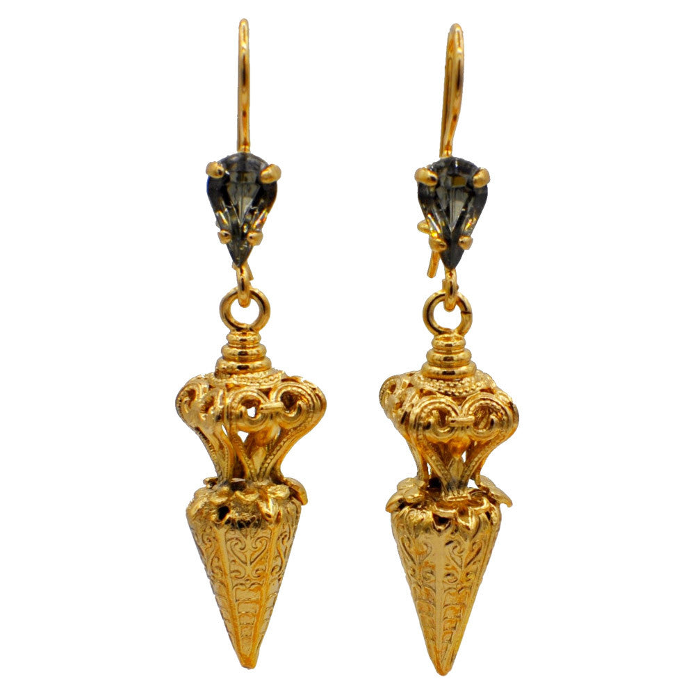 QUARTZ PIERRE SEMI PRECIEUSE BOUCLES D'OREILLES PIERRE BOUCLES D'OREILLES OR ROSE VENITIEN 14 CARATS - MY LITTLE VENDOME