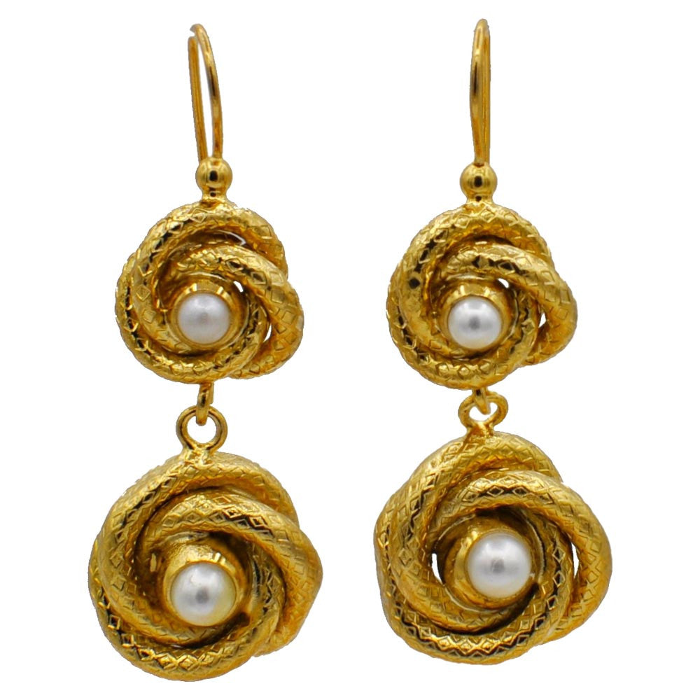 PERLE & FLEUR BOUCLES D'OREILLES DOREES, BOUCLES D'OREILLES PERLE, BOUCLES D'OREILLES OR ROSE VENITIEN 14 CARATS - MY LITTLE VENDOME