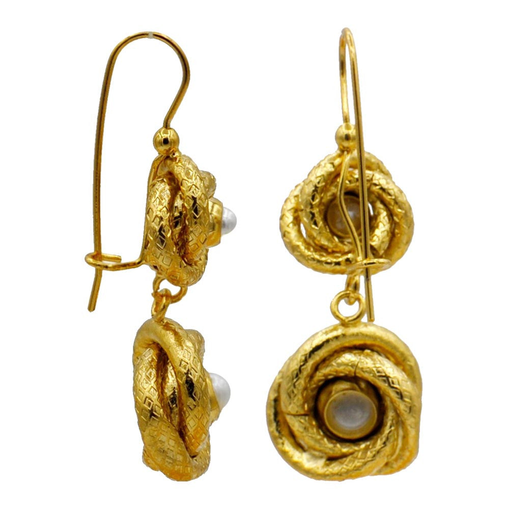 PERLE & FLEUR BOUCLES D'OREILLES DOREES, BOUCLES D'OREILLES PERLE, BOUCLES D'OREILLES OR ROSE VENITIEN 14 CARATS - MY LITTLE VENDOME