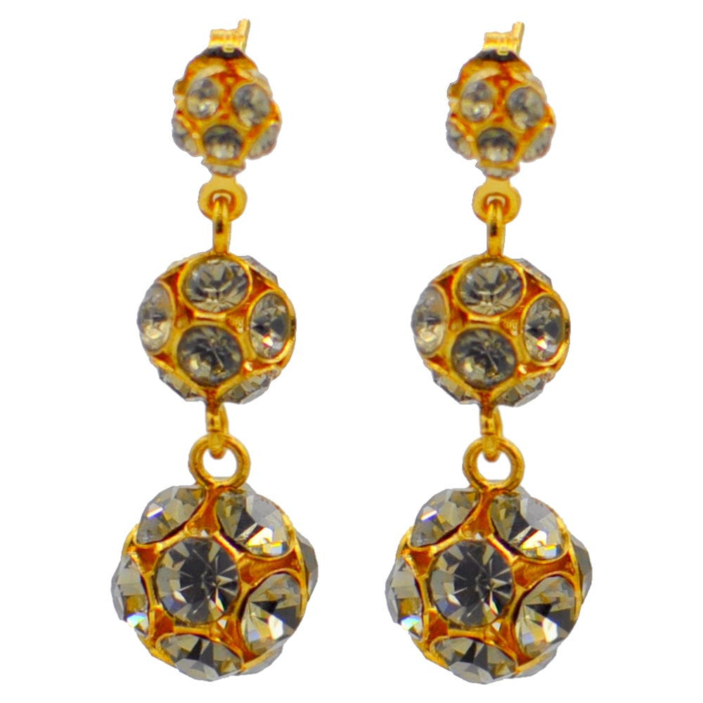 POMPOM QUARTZ BOUCLES D'OREILLES DOREES & PIERRE SEMI PRECIEUSE, BOUCLES D'OREILLES OR ROSE VENITIEN 14 CARATS BIJOU POMPON - MY LITTLE VENDOME