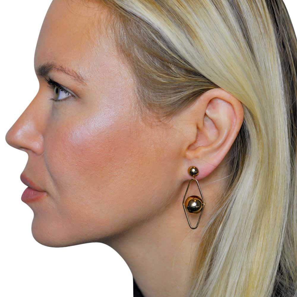 BIJOU GEOMETRIQUE BOULE BOUCLES D'OREILLES BOULE, BOUCLES D'OREILLES OR ROSE VENITIEN 14 CARATS - MY LITTLE VENDOME