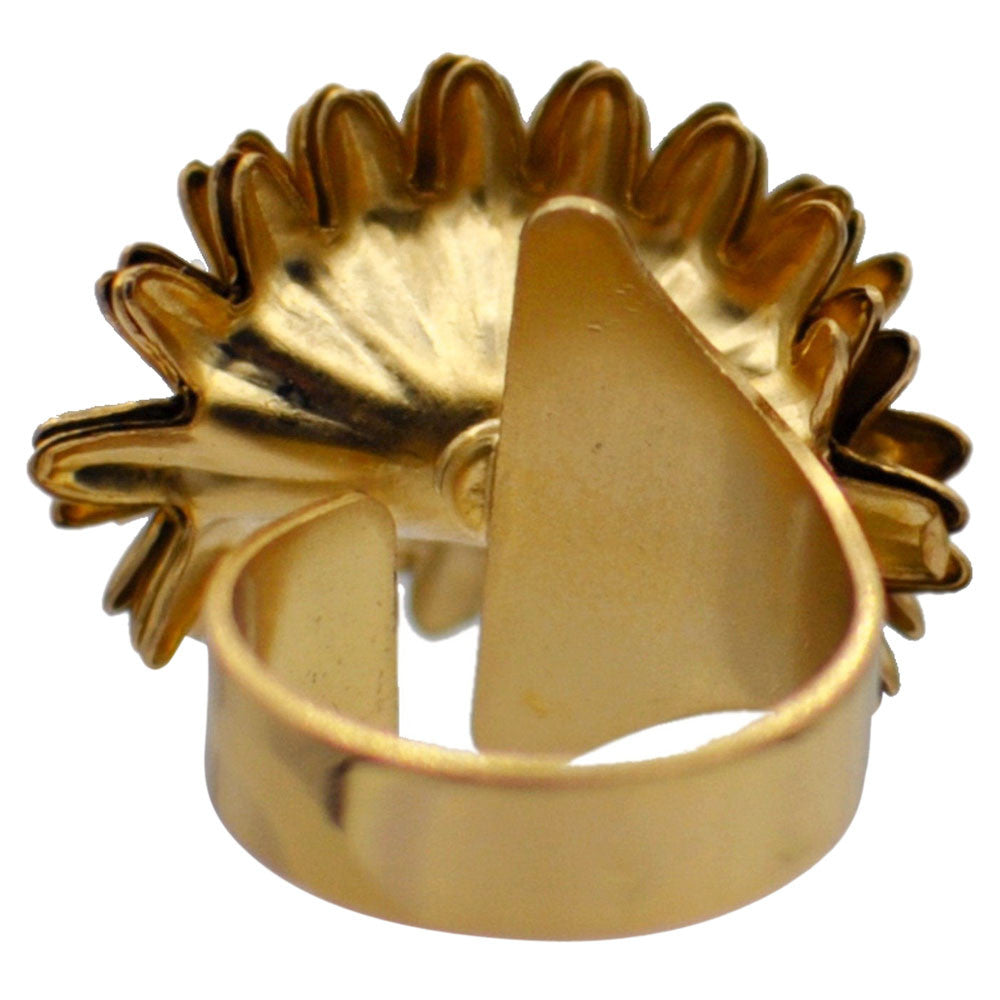 PERLE BAGUE FEMME BAGUE PERLE, BAGUE DOREE BAGUE OR ROSE VENITIEN 14 CARATS BAGUE BOHO BIJOU FLEUR BAGUE AJUSTABLE - MY LITTLE VENDOME