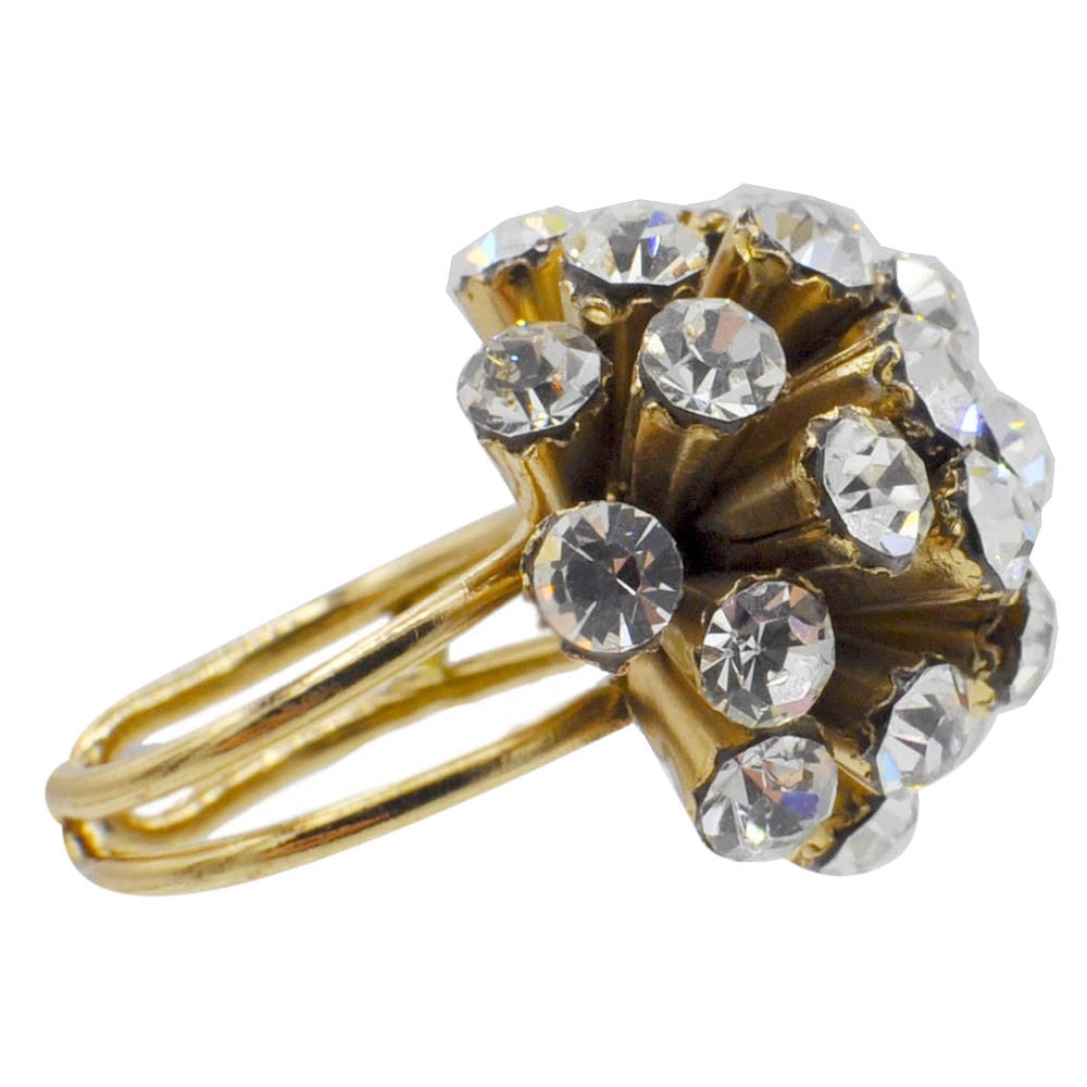 BAGUE DOREE & QUARTZ BAGUE PIERRE SEMI PRECIEUSE BAGUE FEMME BAGUE OR VENITIEN 14 CARATS BIJOU FLEUR BAGUE AJUSTABLE - MY LITTLE VENDOME