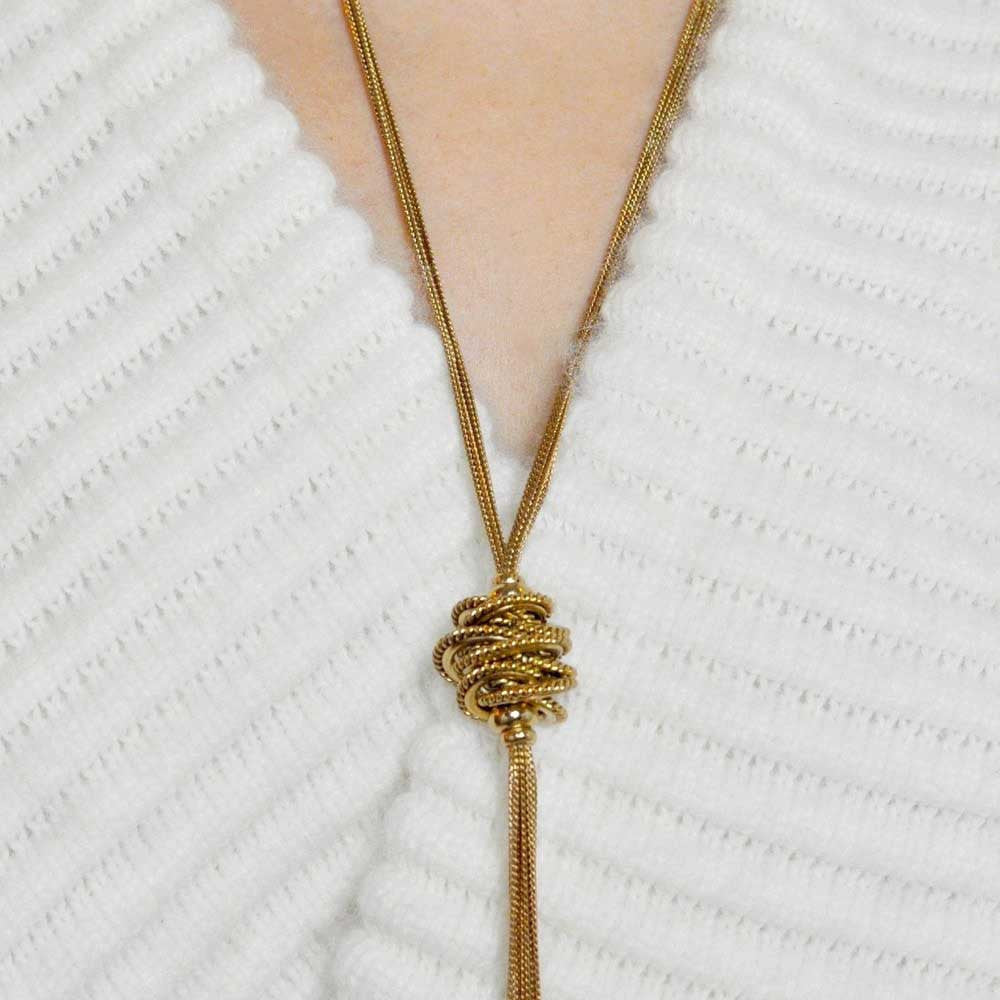 PARURE BIJOUX CADEAU FEMME POMPONS : COLLIER SAUTOIR + BOUCLE D'OREILLE - MY LITTLE VENDOME