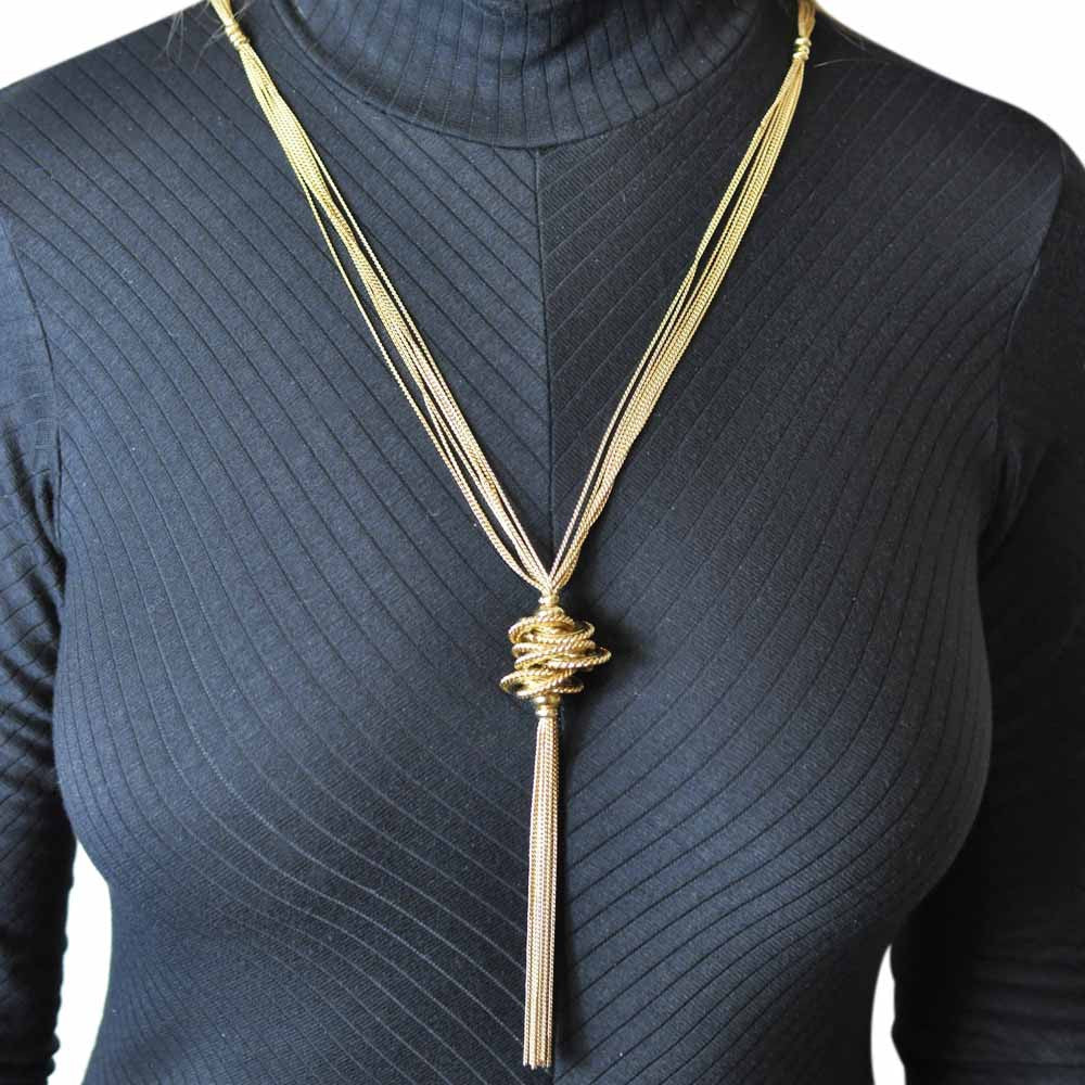 PARURE BIJOUX CADEAU FEMME POMPONS : COLLIER SAUTOIR + BOUCLE D'OREILLE - MY LITTLE VENDOME