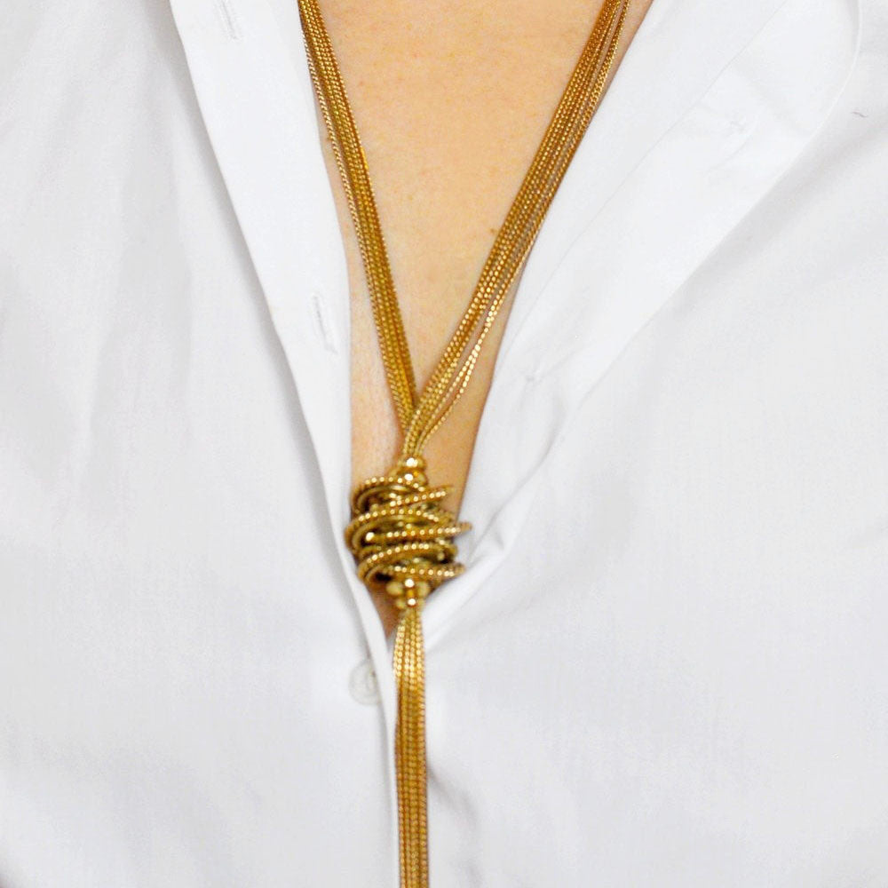 PARURE BIJOUX CADEAU FEMME POMPONS : COLLIER SAUTOIR + BOUCLE D'OREILLE - MY LITTLE VENDOME