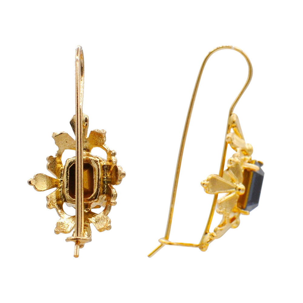 BOUCLE D'OREILLE OR VÉNITIEN 14K & QUARTZ BLEU - MY LITTLE VENDOME