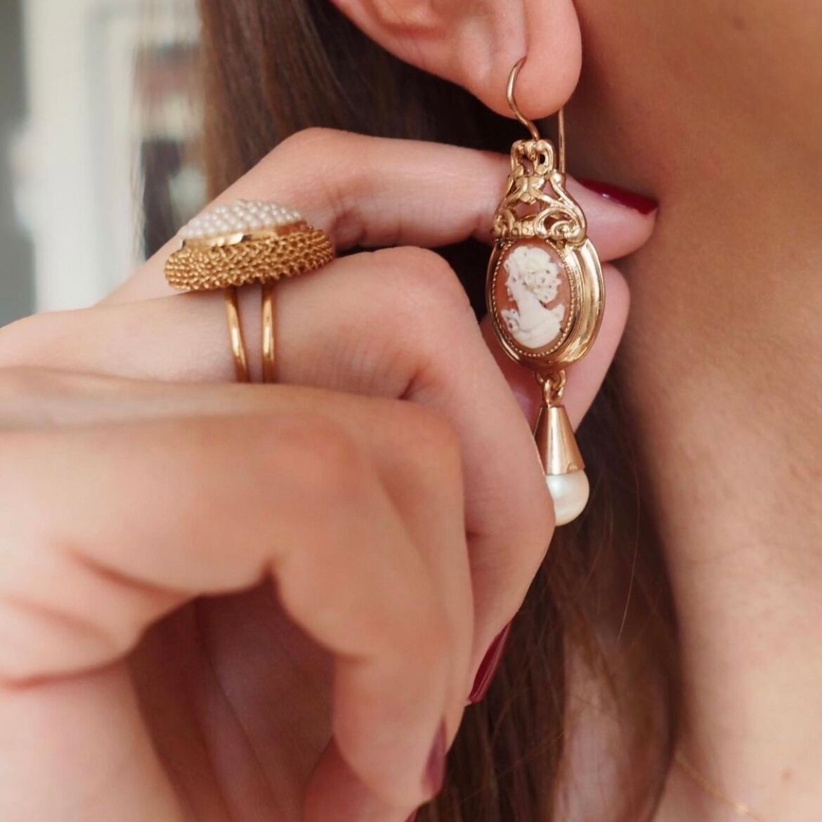 PARURE CAMEE LOUVRE Bracelet + bague + BO - MY LITTLE VENDOME
